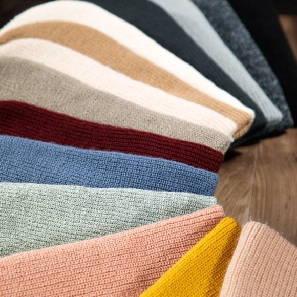 Blush Pink Low Gauge Ribbed Knit Slouchy Beanie - Picture 5 of 6